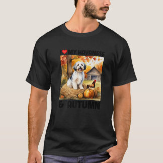 Ik hou van mijn Havanese en herfstbladeren pompoen T-shirt
