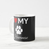 Ik hou van mijn Havanese hond aangepaste tekst Koffiemok (Voorkant links)