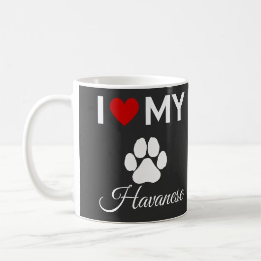 Ik hou van mijn Havanese hond aangepaste tekst Koffiemok (Links)