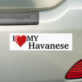 Ik hou van mijn Havanese hond Bumpersticker (Op auto)