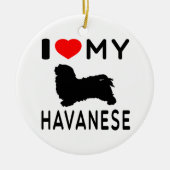 Ik hou van mijn Havanese Keramisch Ornament (Voorkant)