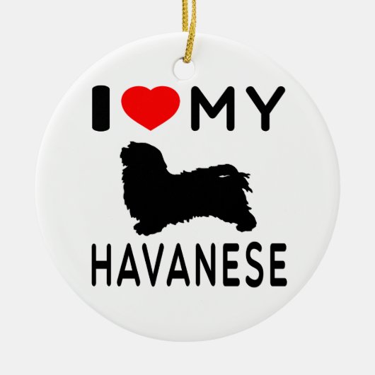 Ik hou van mijn Havanese Keramisch Ornament (Voorkant)