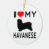 Ik hou van mijn Havanese Keramisch Ornament (Links)