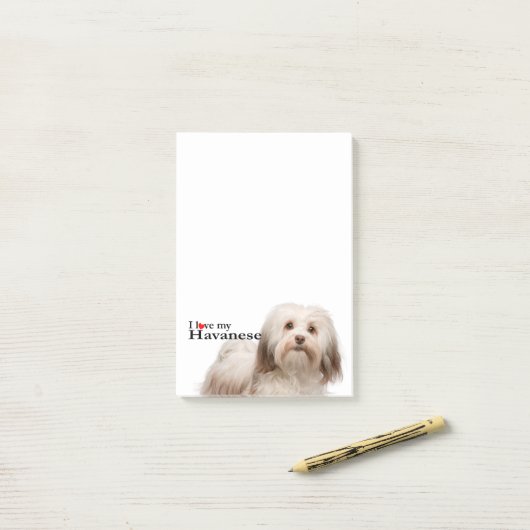 Ik hou van mijn Havanese Post-it Notes (Op bureau)