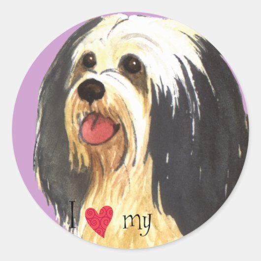 Ik hou van mijn Havanese Ronde Sticker (Voorkant)
