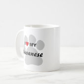 Ik hou van mijn Havanse Pawprint Koffiemok (Voorkant links)