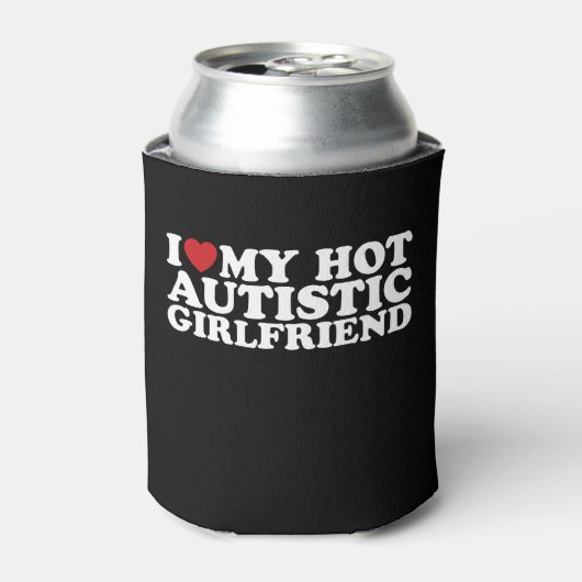 Ik hou van mijn heet autistisch Vriendin GF autism Blikjeskoeler (Blikje Voorkant)