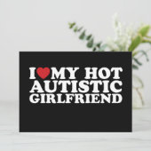 Ik hou van mijn heet autistisch Vriendin GF autism Kaart (Staand voorkant)