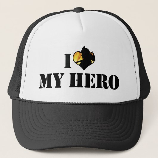 Ik hou van mijn held trucker pet (Voorkant)