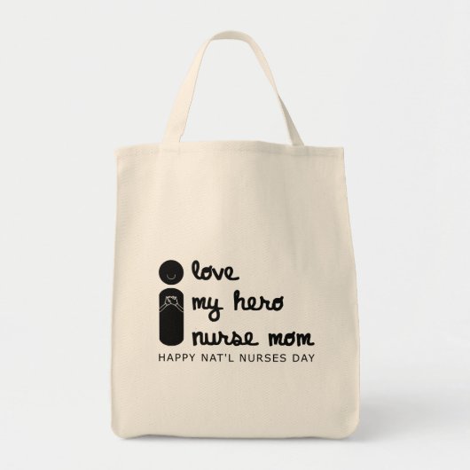 ik hou van mijn held verpleegster moeder verpleegd tote bag (Voorkant)