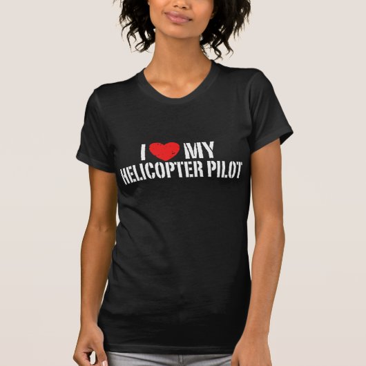 Ik hou van mijn helikopter+Piloot T-shirt (Voorkant)