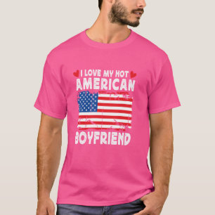 Ik hou van mijn hete Amerikaanse vriendje Koppel A T-shirt