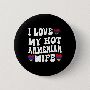 Ik hou van mijn hete Armeense vrouw Armenië vlag h Ronde Button 5,7 Cm