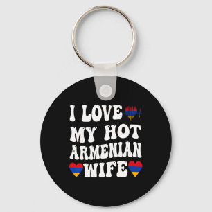 Ik hou van mijn hete Armeense vrouw Armenië vlag h Sleutelhanger