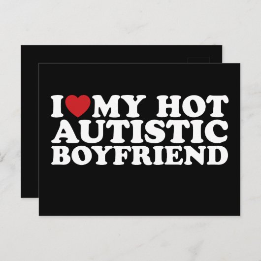 Ik hou van mijn hete autistische vriendje BF autis Briefkaart (Voorkant / Achterkant)