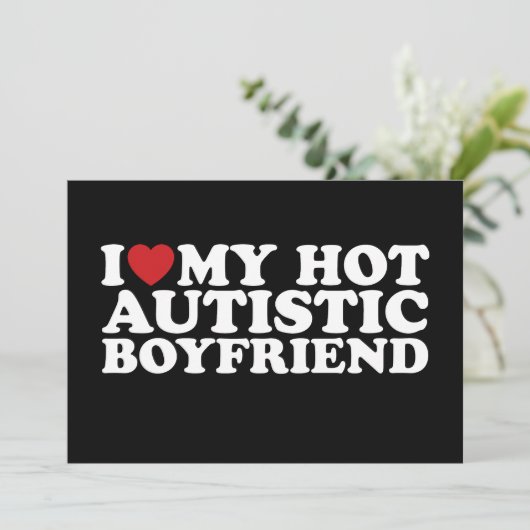 Ik hou van mijn hete autistische vriendje BF autis Kaart (Staand voorkant)