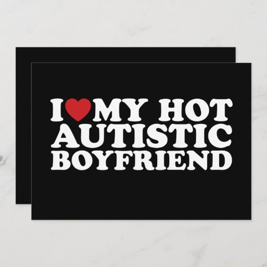 Ik hou van mijn hete autistische vriendje BF autis Kaart (Voorkant / Achterkant)