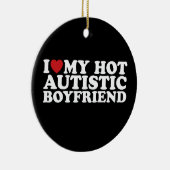 Ik hou van mijn hete autistische vriendje BF autis Keramisch Ornament (Rechts)