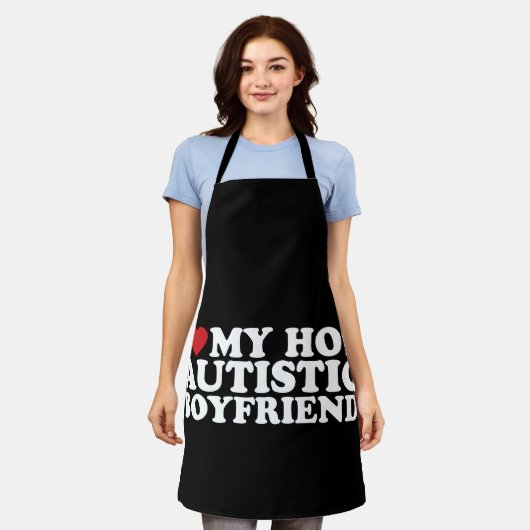 Ik hou van mijn hete autistische vriendje BF autis Schort (Gedragen)