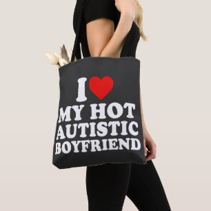 Ik hou van mijn hete autistische vriendje tote bag