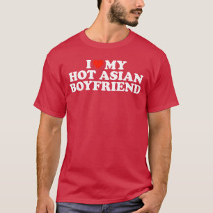 Ik hou van mijn hete Aziatische vriend retro vrien T-shirt