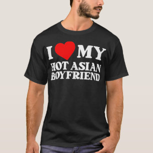 Ik hou van mijn hete Aziatische vriendje grappig i T-shirt