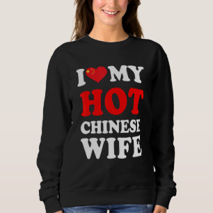 Ik hou van mijn hete Chinese vrouw grappig echtgen Trui