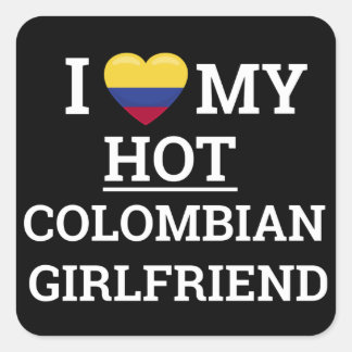 Ik hou van mijn hete Colombiaanse vriendin Leuk Co Vierkante Sticker