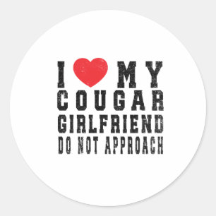 Ik hou van mijn hete Cougar Vriendin Ik hart mijn Ronde Sticker