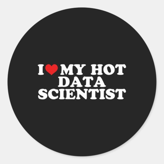 Ik hou van mijn hete data wetenschapper vriend kop ronde sticker (Voorkant)