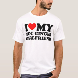Ik hou van mijn hete gember vriendin t-shirt