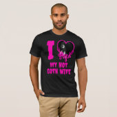 Ik hou van mijn hete Gothic vrouw grunge roze hart T-shirt (Voorkant volledig)