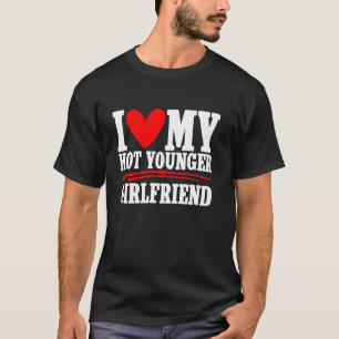 Ik hou van mijn hete jongere vriendin koppel vrien t-shirt
