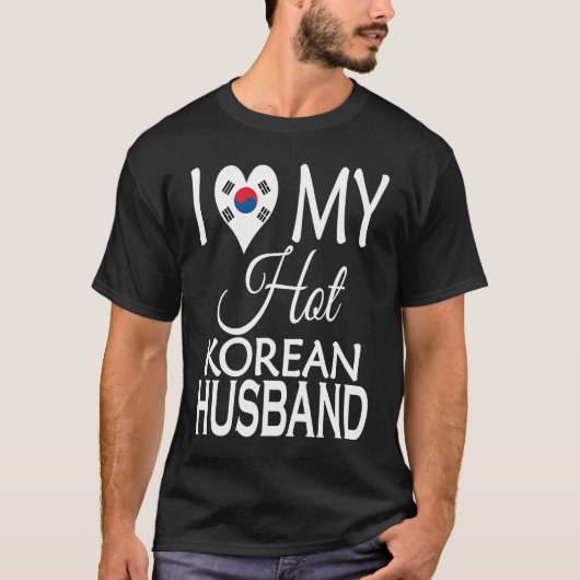 Ik hou van mijn hete Koreaanse man Korea vlag echt T-shirt (Voorkant)
