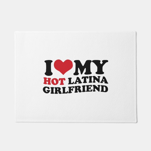 Ik hou van mijn hete latina Vriendin gf hart Deurmat (Voorkant)