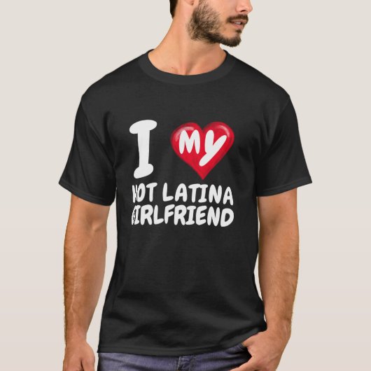 Ik hou van mijn hete Latina Vriendin I Red Heart G T-shirt (Voorkant)