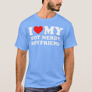Ik hou van mijn hete nerd vriend Ik hou van mijn v T-shirt