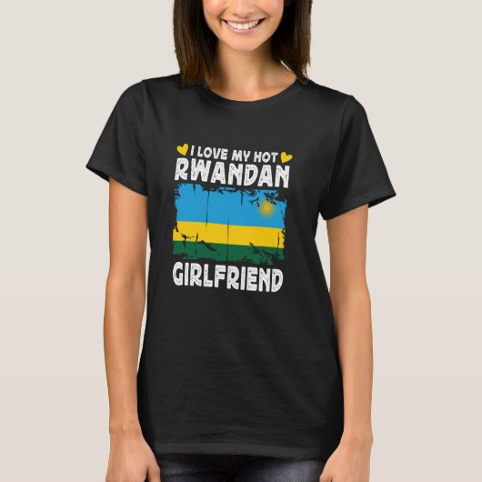 Ik hou van mijn hete rwandese Vriendin paar rwanda T-shirt (Voorkant)