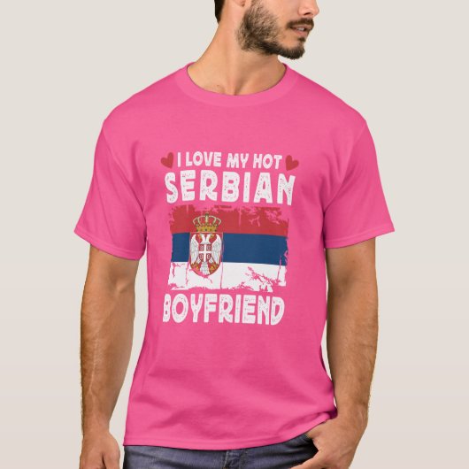 Ik hou van mijn hete Servische vriendje paar Servi T-shirt (Voorkant)