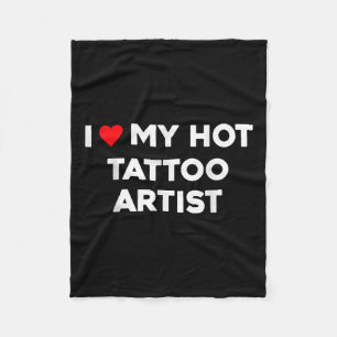 Ik hou van mijn hete Tattoo artiest Valentijn vrie Fleece Deken