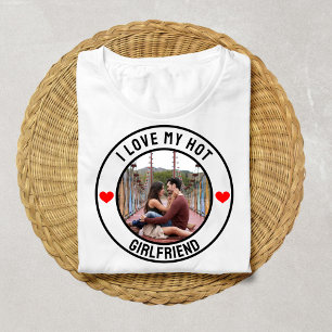 Ik hou van mijn hete Vriendin koppels aangepaste f T-shirt