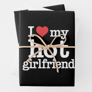 Ik hou van mijn hete vriendin Valentijnsdag Gf Cad Inpakpapier Vel