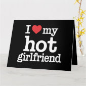 Ik hou van mijn hete vriendin Valentijnsdag Gf Cad Kaart (Gele Bloem)