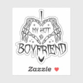 Ik hou van mijn hete vriendje Halloween Skeleton F Sticker (Vel)