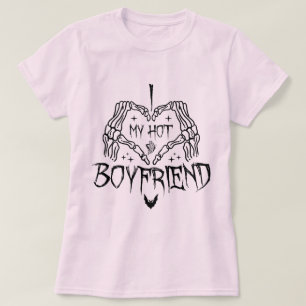 Ik hou van mijn hete vriendje Halloween Skeleton F T-shirt