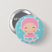 Ik hou van mijn Hijab Pin Ronde Button 5,7 Cm (Voorkant /achterkant)