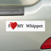 Ik hou van mijn hippet hond bumpersticker (Op auto)