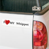 Ik hou van mijn hippet hond bumpersticker (Op Truck)