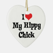 Ik hou van mijn Hippy Chick Keramisch Ornament (Rechts)