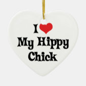 Ik hou van mijn Hippy Chick Keramisch Ornament (Voorkant)